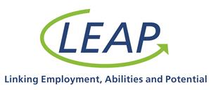 LEAP logo with text: Linking Employment, Abilities and Potential