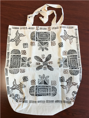 African designs on canvas bag
