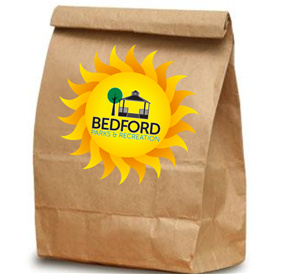 Brown paper bag with a sun