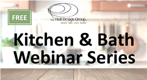 Title "Kitchen and Bath Webinar Series" with kitchen photo in background