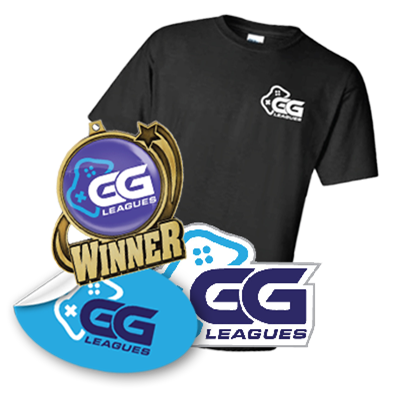 photo of GGleagues tshirt, logo, and large sticker