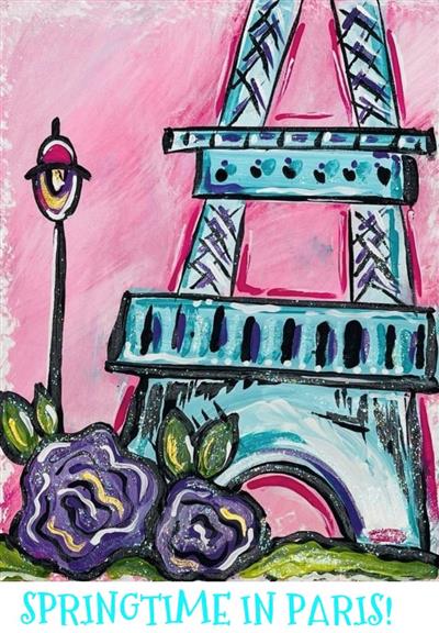 eiffel tower with pink background